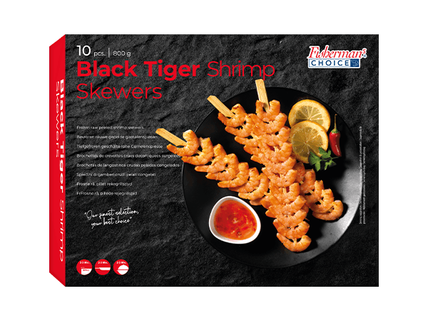 Black Tiger Shrimp Skewers 10pcs ASC